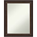 Amanti Art Non-Beveled Rectangle Framed Bathroom Wall Mirror, 28-1/2” x 22-1/2”, Lara Bronze