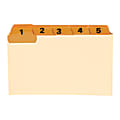 Oxford® Manila Card Guides With Laminate Tabs, Daily "1-31", 3" x 5", Manila; Orange Tabs