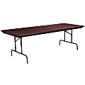 Flash Furniture High-Pressure Folding Banquet Table, 30"H x 36"W x 96"D, Mahogany