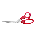 Westcott® All-Purpose Value Stainless Steel Scissors, 8", Bent, Red