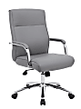 Boss Office Products Modern Executive Conference Ergonomic Chair, Caressoft™ Vinyl, Gray/Chrome