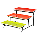 Gibson Home Crenshaw Hand-Painted Stoneware 3-Tier Serving Set With Metal Rack, Multicolor 1 thumbnail image