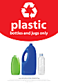 Recycle Across America Plastics Standardized Recycling Label, PLAS-1007, 10" x 7", Red 1 thumbnail image