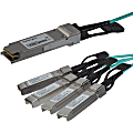 StarTech.com Cisco QSFP-4X10G-AOC10M Compatible QSFP+ Active Optical Breakout Cable - 15 m (49 ft) - 40 Gbps to 4x 10Gbps - QSFP4X10AO15 1 thumbnail image