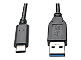 Tripp Lite® USB-C To USB-A Cable, 3', Black