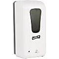 Genuine Joe Automatic Gel Dispenser - Automatic - Touch-free, Compact, Locking Mechanism, Tamper Resistant, Hygienic - White - 1Each 1 thumbnail image