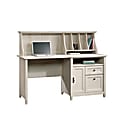 Sauder Edge Water Computer Desk With Hutch, Chalked Chestnut