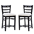 Linon Dahlen Upholstered Counter Stools, Gray/Brown, Set Of 2 Stools 1 thumbnail image