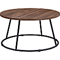 Lorell® Round Coffee Table, 16-3/4" x 31-1/2", Walnut/Black 1 thumbnail image