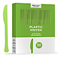 Amscan 8019 Solid Heavyweight Plastic Knives, Kiwi Green, 50 Knives Per Pack, Case Of 3 Packs 1 thumbnail image