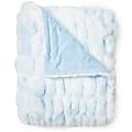 Dormify Leah Ruched Tie Dye Faux Fur Throw Blanket, Baby Blue