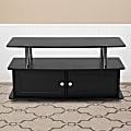 Flash Furniture TV Stand With 2 Cabinets, 21-1/2"H x 43-1/4"W x 16"D, Black