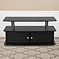 Flash Furniture TV Stand With 2 Cabinets, 21-1/2"H x 43-1/4"W x 16"D, Black 1 thumbnail image