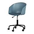 South Shore Flam Plastic Mid-Back Swivel Chair, Blue/Black