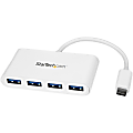 StarTech.com 4 Port USB C Hub with 4x USB-A (USB 3.0 SuperSpeed 5Gbps) - USB Bus Powered - Portable/Laptop USB Type-C Adapter Hub - White 1 thumbnail image