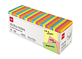 Office Depot® Brand Sticky Notes, With Storage Tray, 3" x 3", Assorted Neon Colors, 100 Sheets Per Pad, Pack Of 24 Pads