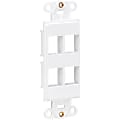 Tripp Lite Center Plate Insert Decora Vertical 4-Port for A/V VoIP Ethernet - 4 x Total Number of Socket(s) - White - Acrylonitrile Butadiene Styrene (ABS) - TAA Compliant 1 thumbnail image