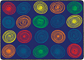 Flagship Carpets Circles Rug, Rectangle, 6' x 8' 4", Primary 1 thumbnail image