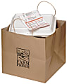 Custom Twisted Paper Handle Promotional Take-Out Bag, 10” x 10”, Natural Kraft
