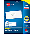 Avery® Easy Peel® Address Labels With Sure Feed® Technology, 8162, Rectangle, 1-1/3" x 4", White, Pack Of 350