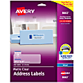 Avery® Matte Address Labels With Sure Feed® Technology, 8662, Rectangle, 1-1/3" x 4", Clear, Pack Of 350