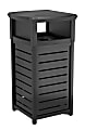 Suncast Commercial Square Metal Trash Can With 2-Way Lid, 30 Gallon, Black