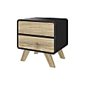 Bestar Alhena End Table, 19-13/16"H x 19-3/4"W x 15-13/16"D, UV Black/Sandy Brown Oak 1 thumbnail image