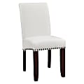 Office Star Parsons Faux Leather Dining Accent Chair, Antique Bronze/Cream