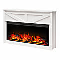 Ameriwood Home Farmington Wide Modern Farmhouse Mantel With Electric Fireplace, 31"H x 48-7/8"W x 9-13/16"D, Ivory Oak 1 thumbnail image
