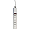 Compucessory 6-Outlet Power Strip, 15' Cord, Gray 1 thumbnail image