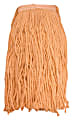 Magnolia Brush 4-Ply Cotton Mop Heads, Regular, 24 Oz Capacity, Orange, Pack Of 12 Mop Heads