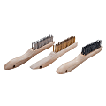 Magnolia Brush Shoe-Handle Wire Scratch Brushes, Tempered Brass Wire, 10", 4 x 16 Rows, Pack Of 12 Brushes 1 thumbnail image