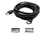 AddOn 5-pack 6.0ft USB 2.0 (A) to Extension Cable - USB extension cable - USB (F) to USB (M) - USB 2.0 - 6 ft - active - black (pack of 5) 1 thumbnail image