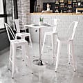 Flash Furniture Square Adjustable-Height Table, 40-1/2"H x 23-3/4"W x 23-3/4"D, Chrome/White 1 thumbnail image