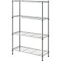 Lorell Light-Duty Wire Shelving - 4 Tier(s) - 54" Height x 36" Width x 14" DepthFloor - Sturdy - Epoxy - Silver - Plastic, Metal, Steel - 1 Each