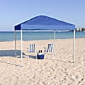 Flash Furniture Outdoor Pop-Up Event Canopy Tent With Carry Bag, 106"H x 116"W x 116"D, Blue