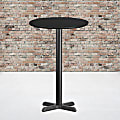 Flash Furniture Laminate Round Table Top With Bar-Height Table Base, 43-1/8"H x 24"W x 24"D, Black