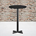 Flash Furniture Laminate Round Table Top With Bar-Height Table Base, 43-1/8"H x 24"W x 24"D, Black 1 thumbnail image