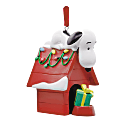Hallmark Resin Christmas Ornament, 3-1/2” x 2-1/4” x 1/4”, Peanuts Snoopy on Holiday Doghouse 1 thumbnail image
