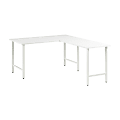 Bush Business Furniture Hustle 60"W L-Shaped Computer Desk With Metal Legs, White, Standard Delivery