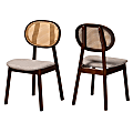 Baxton Studio Darrion 2-Piece Dining Chair Set, Gray/Walnut Brown 1 thumbnail image