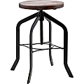 Lorell® Industrial Swivel Wood Seat Stool, 28.4"H, Black