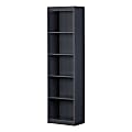 South Shore Axess 68-3/4"H 5-Shelf Narrow Bookcase, Blueberry