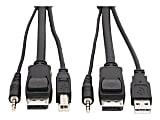 Tripp Lite DisplayPort KVM Cable Kit 3 in 1 4K USB 3.5 mm Audio 3xM/3xM 6ft - 5- Supports up to 3840 x 2160 - Gold Plated Contact - Black 1 thumbnail image