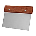 Winco Stainless-Steel/Wood Dough Scraper, 6", Brown 1 thumbnail image