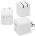 Plugable GaN USB C Charger Block, 30W Portable Charger, Foldable Prongs, 3 Pack - PPS USBC Fast Charger for iPhone 14, iPad Pro, Samsung Galaxy S23 and more (Cable Not Included) - White, Multipack with three charging blocks