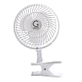 Genesis 6” Max Breeze Clip Fan With Tabletop Base, White