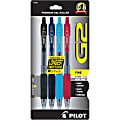 Pilot G2 Premium Gel Roller Pens, Fine Point, 0.7 mm, Clear Barrels, Assorted Ink Colors, Pack Of 4 Pens 1 thumbnail image