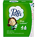 Puffs Plus Lotion 2-Ply Facial Tissues, White, 56 Sheets Per Box, Pack of 4 Boxes 1 thumbnail image