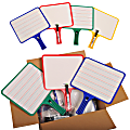KleenSlate® Non-Magnetic Rectangular Dry-Erase Whiteboards with Markers, Blank/Handwriting Double-Sided, Assorted, Pack of 12 1 thumbnail image